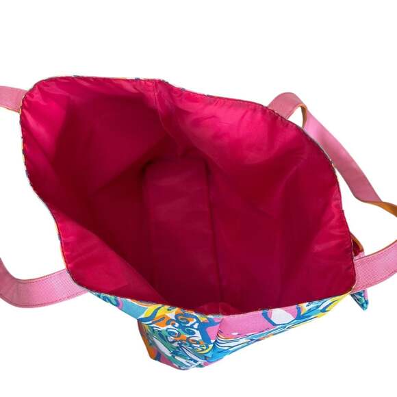 Lilly Pulitzer for Estée Lauder Tropical Floral Tote Bag W/ Zip Pouch - Picture 3 of 7